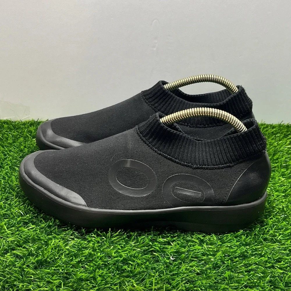 Oofos Oomg Eezee Low Sneaker Casual Recovery Black Comfort Slip On Sz 10.5 *Read